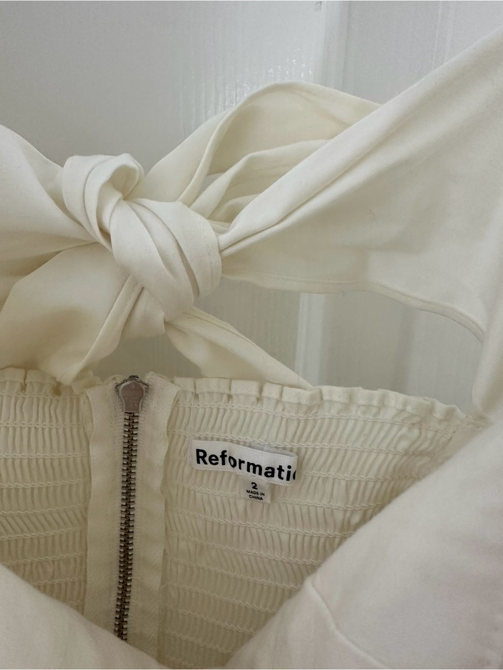 Reformation Barry Top with Bow & Puff Sleeve - Picture 7 of 8
